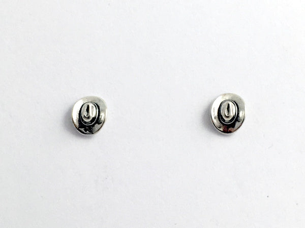 Sterling Silver and Surgical Steel small cowboy hat stud earring