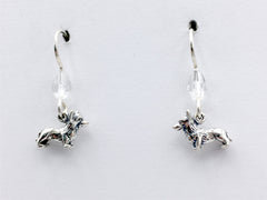 Sterling silver tiny corgi dog dangle Earrings-corgis, Pembroke, Cardigan Welsh