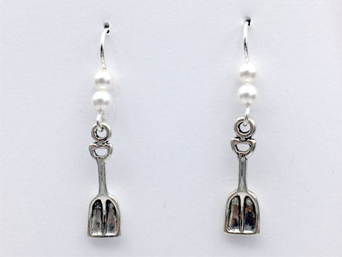 Sterling Silver Snow Shovel Dangle  earrings- winter- sledding, skiing, holiday