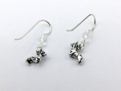 Sterling silver tiny corgi dog dangle Earrings-corgis, Pembroke, Cardigan Welsh