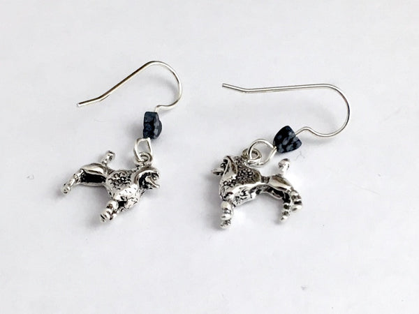Sterling Silver Medium Standard Poodle dog dangle earrings- poodles ...
