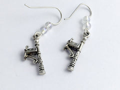 Sterling silver mail box on post dangle earrings-postal, mail, letter, postage