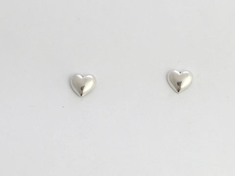 Sterling Silver and Surgical Steel small heart stud earring- hearts, love, 1/4"