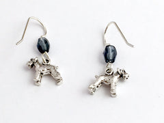 Sterling Silver tiny Schnauzer dangle earrings-dog- dogs, schnauzers, canine