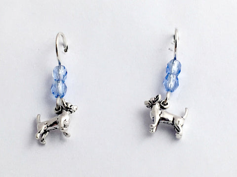 Sterling silver tiny chihuahua dog dangle Earrings-dogs, chihuahuas,K9