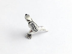 Sterling Silver 3-D Hummingbird  pendant- Humming bird, hidden bail, birds,