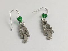 Pewter & Sterling silver  beaver dangle earrings- beavers, animal, rodent, dam