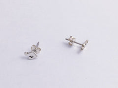 Sterling Silver Treble clef & note stud earrings-music, musician, choir, singer, score