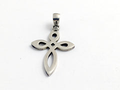 Sterling Silver Large Simple Celtic Cross pendant, 1 5/8 inch long,